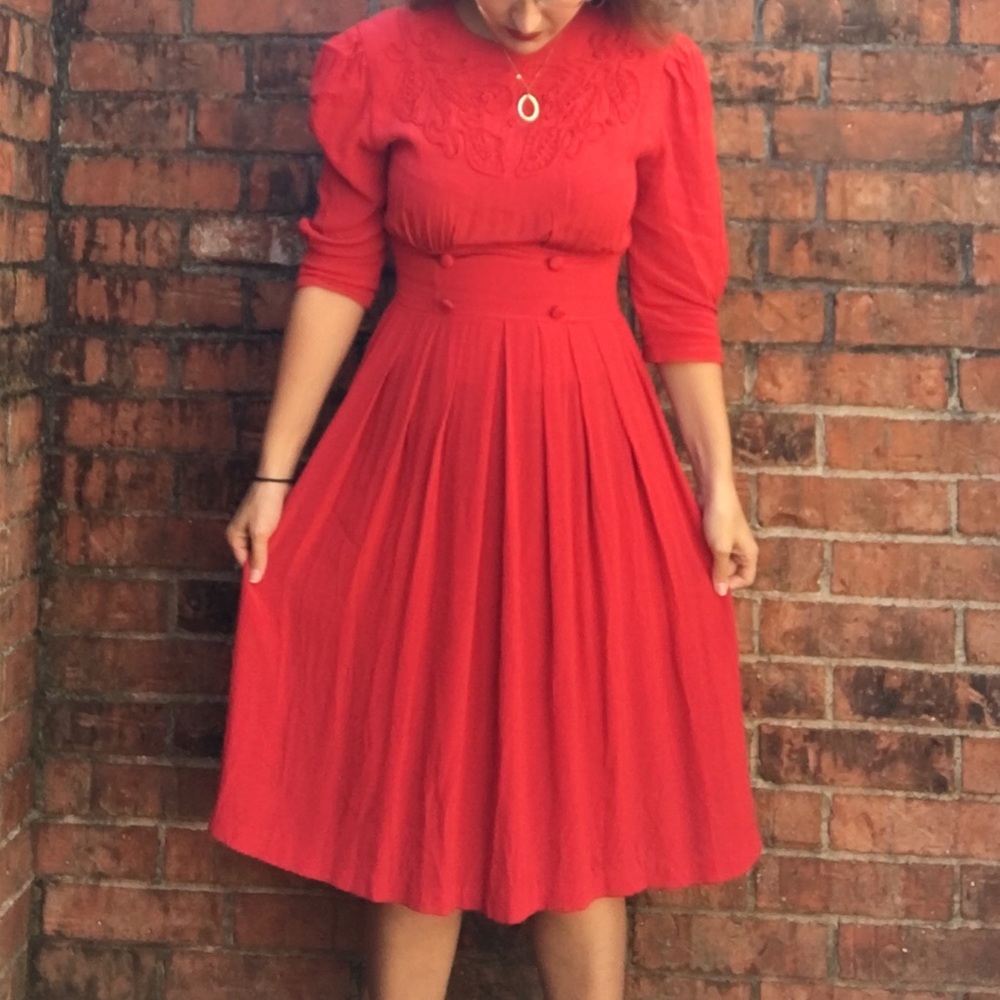 Vintage 1940s Red Dress